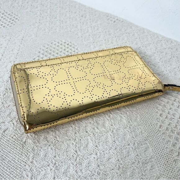 Kate Spade Metro Spade Neda Continental Zip Wallet Metallic Gold - Picture 3 of 10